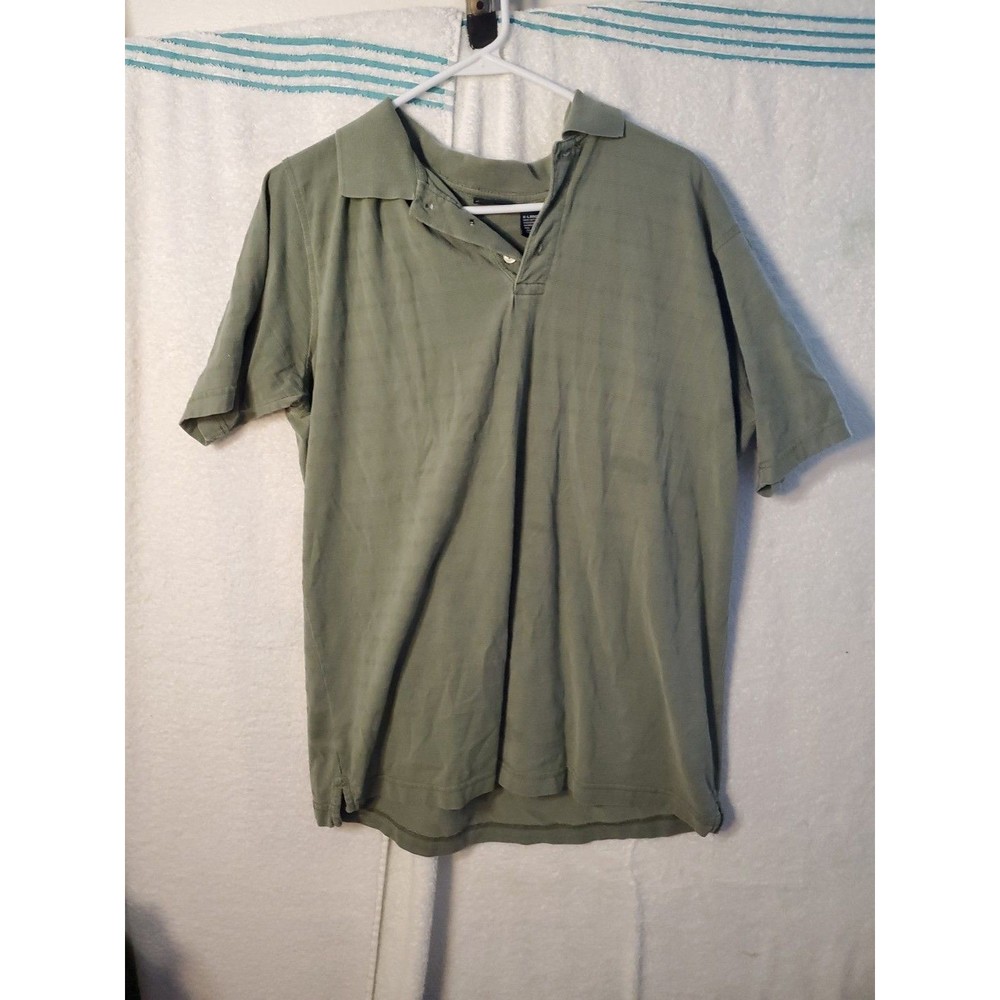 Cherokee Mens Size XL Green Plaid Short Sleeve Polo Shirt Rn#82914 100% Cotton.